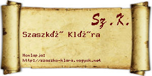 Szaszkó Klára névjegykártya